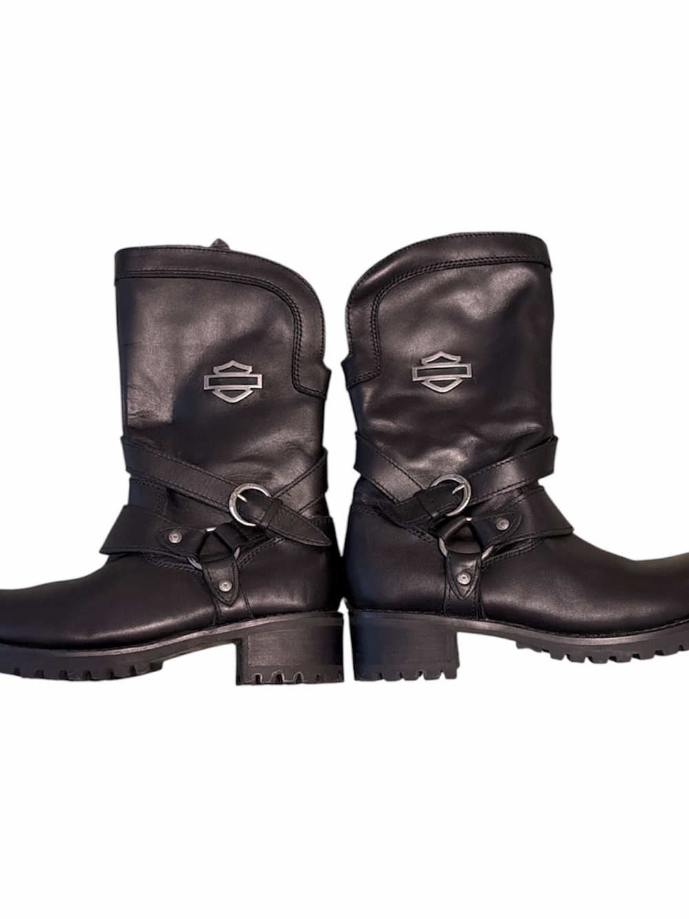 HARLEY DAVIDSON WOMEN'S SIZE 7 M 9.5" MOTORCYCLE BOOTS - ROUND TOE BLACK LEATHER - Picture 3 of 15
